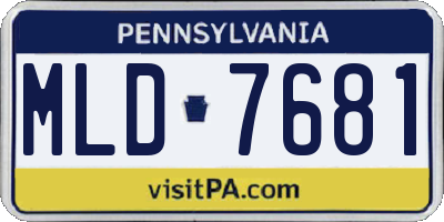 PA license plate MLD7681