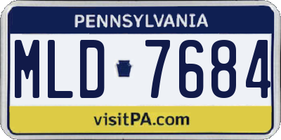 PA license plate MLD7684