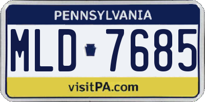 PA license plate MLD7685