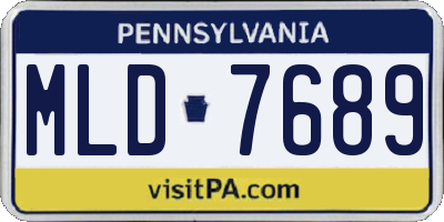 PA license plate MLD7689