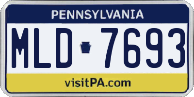 PA license plate MLD7693