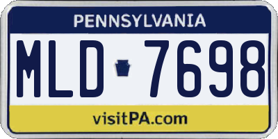 PA license plate MLD7698