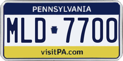 PA license plate MLD7700