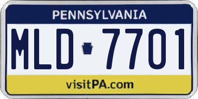 PA license plate MLD7701