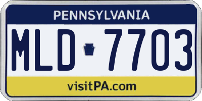 PA license plate MLD7703