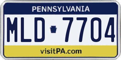 PA license plate MLD7704