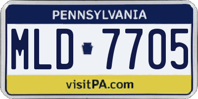 PA license plate MLD7705