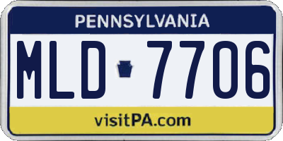 PA license plate MLD7706