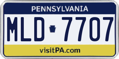 PA license plate MLD7707