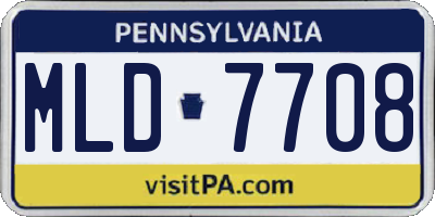 PA license plate MLD7708