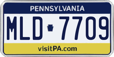 PA license plate MLD7709