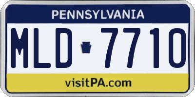 PA license plate MLD7710