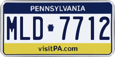 PA license plate MLD7712