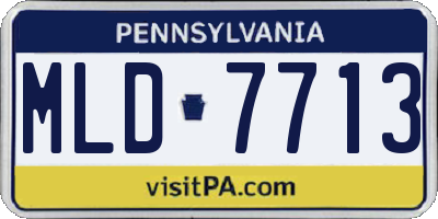 PA license plate MLD7713