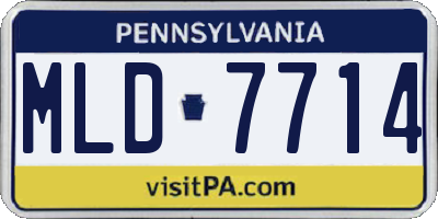 PA license plate MLD7714