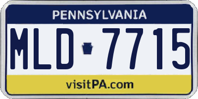 PA license plate MLD7715