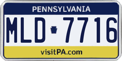 PA license plate MLD7716