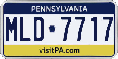 PA license plate MLD7717