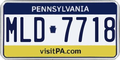 PA license plate MLD7718