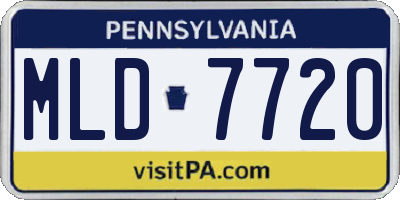 PA license plate MLD7720