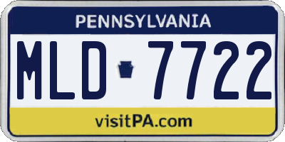 PA license plate MLD7722