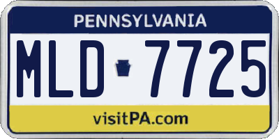 PA license plate MLD7725