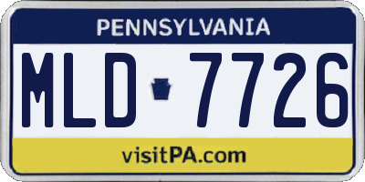 PA license plate MLD7726