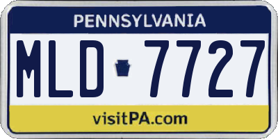 PA license plate MLD7727