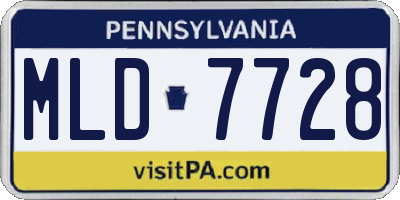 PA license plate MLD7728