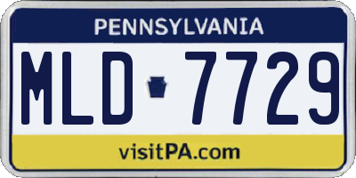 PA license plate MLD7729
