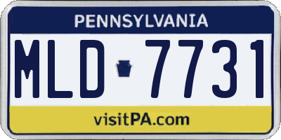 PA license plate MLD7731