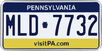 PA license plate MLD7732