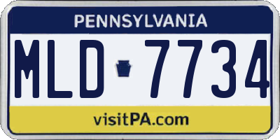 PA license plate MLD7734