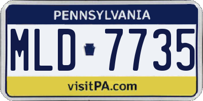 PA license plate MLD7735