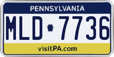 PA license plate MLD7736