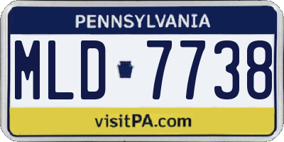 PA license plate MLD7738