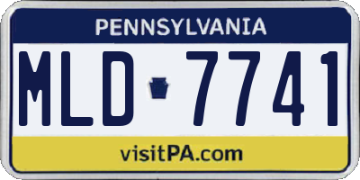 PA license plate MLD7741