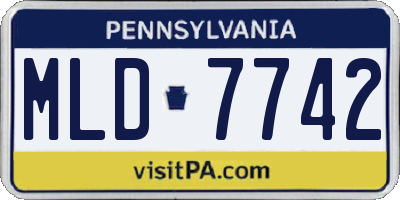 PA license plate MLD7742