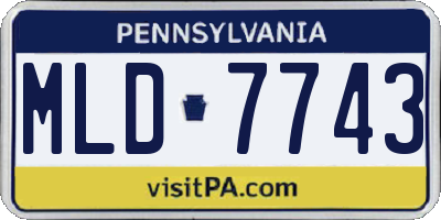 PA license plate MLD7743