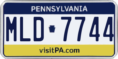 PA license plate MLD7744