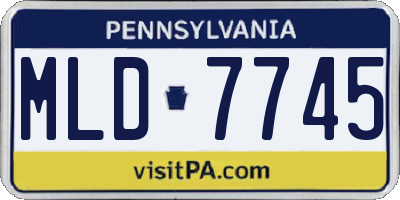 PA license plate MLD7745