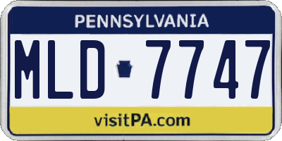 PA license plate MLD7747