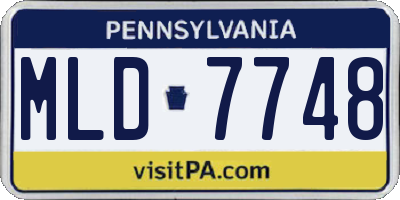 PA license plate MLD7748