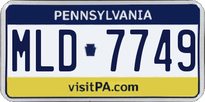 PA license plate MLD7749