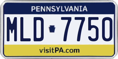 PA license plate MLD7750