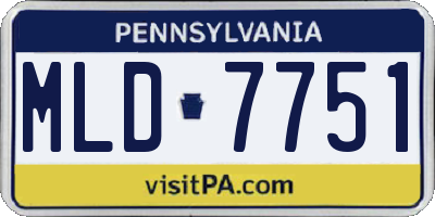 PA license plate MLD7751