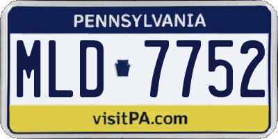 PA license plate MLD7752