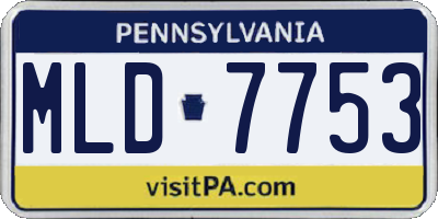 PA license plate MLD7753