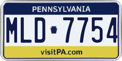 PA license plate MLD7754