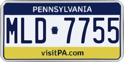 PA license plate MLD7755